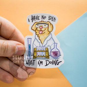 Alternative view of Clueless Lab Dog Sticker