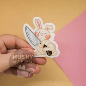 Alternative view of Knife Bunny Sticker