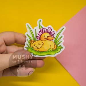 Alternative view of Flower Duck Sticker