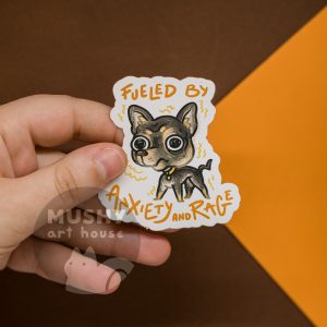 Alternative view of Anxious Angry Chihuahua Sticker