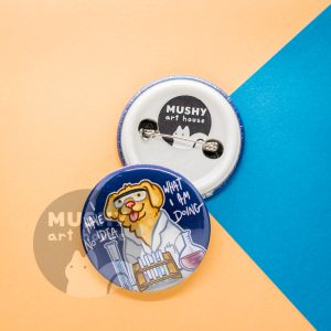 Alternative view of Clueless Lab Dog Pin Button