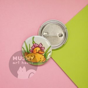 Alternative view of Flower Duck Pin Button