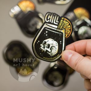 Alternative view of Skull Cocktail Silver Sticker