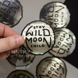 Moon Child Silver Sticker