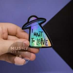 Alternative view of UFO Holo Sticker