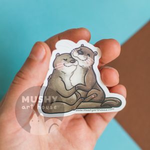 Alternative view of Otters Sticker