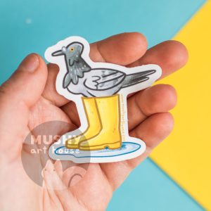 Alternative view of Boot Pigeon Sticker