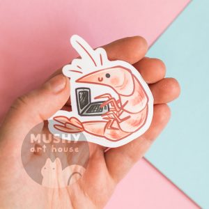 Alternative view of Working Shrimp Sticker