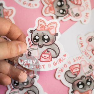Alternative view of Just A Girl Sticker