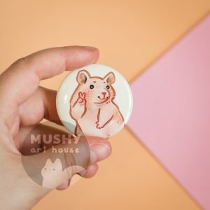 Cute Hamster Pin Button