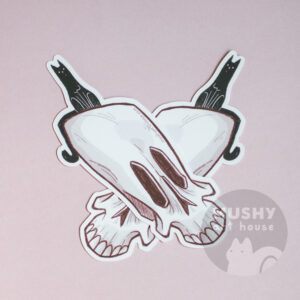 Alternative view of Cat On Skull Bookmark