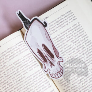 Cat On Skull Bookmark