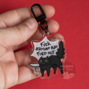 Knife Cat Acrylic Keychain
