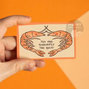 Shrimp Pocket Valentine Metal Card