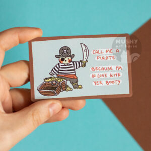 Pirate Booty Pocket Valentine Metal Card
