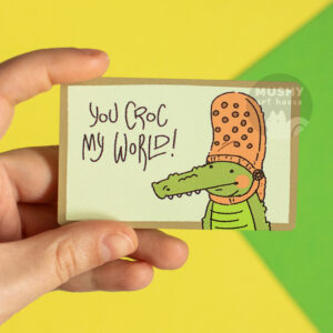 Croc Pocket Valentine Metal Card