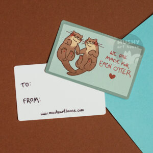 Alternative view of Otters Pocket Valentine Metal Card