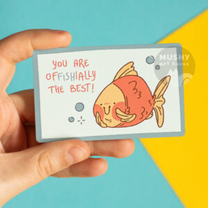 Fish Pocket Valentine Metal Card