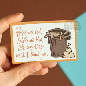 Trash Raccoon Pocket Valentine Metal Card