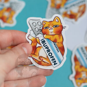 Alternative view of Ibuprofen Cat Sticker