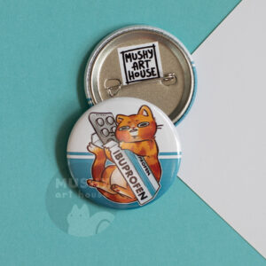 Alternative view of Ibuprofen Cat Pin Button
