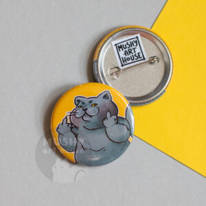 Alternative view of Middle Finger Cat Pin Button
