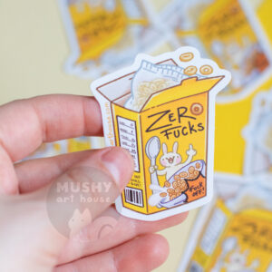 Alternative view of Zero Fucks Cereal Sticker