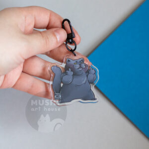 Middle Finger Cat Acrylic Keychain