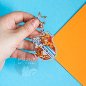 Ibuprofen Cat Acrylic Keychain