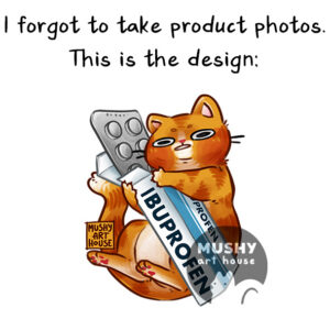 Ibuprofen Cat Acrylic Keychain