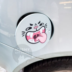 Alternative view of Hungry Face Fuel Door Car Sticker