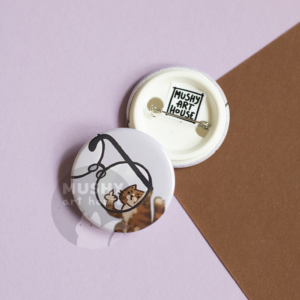 Alternative view of Glasses And Cat Pin Button