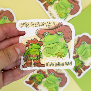 Alternative view of Late Frog Sticker