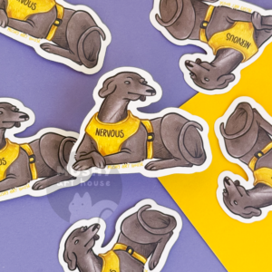 Nervous Dog Sticker